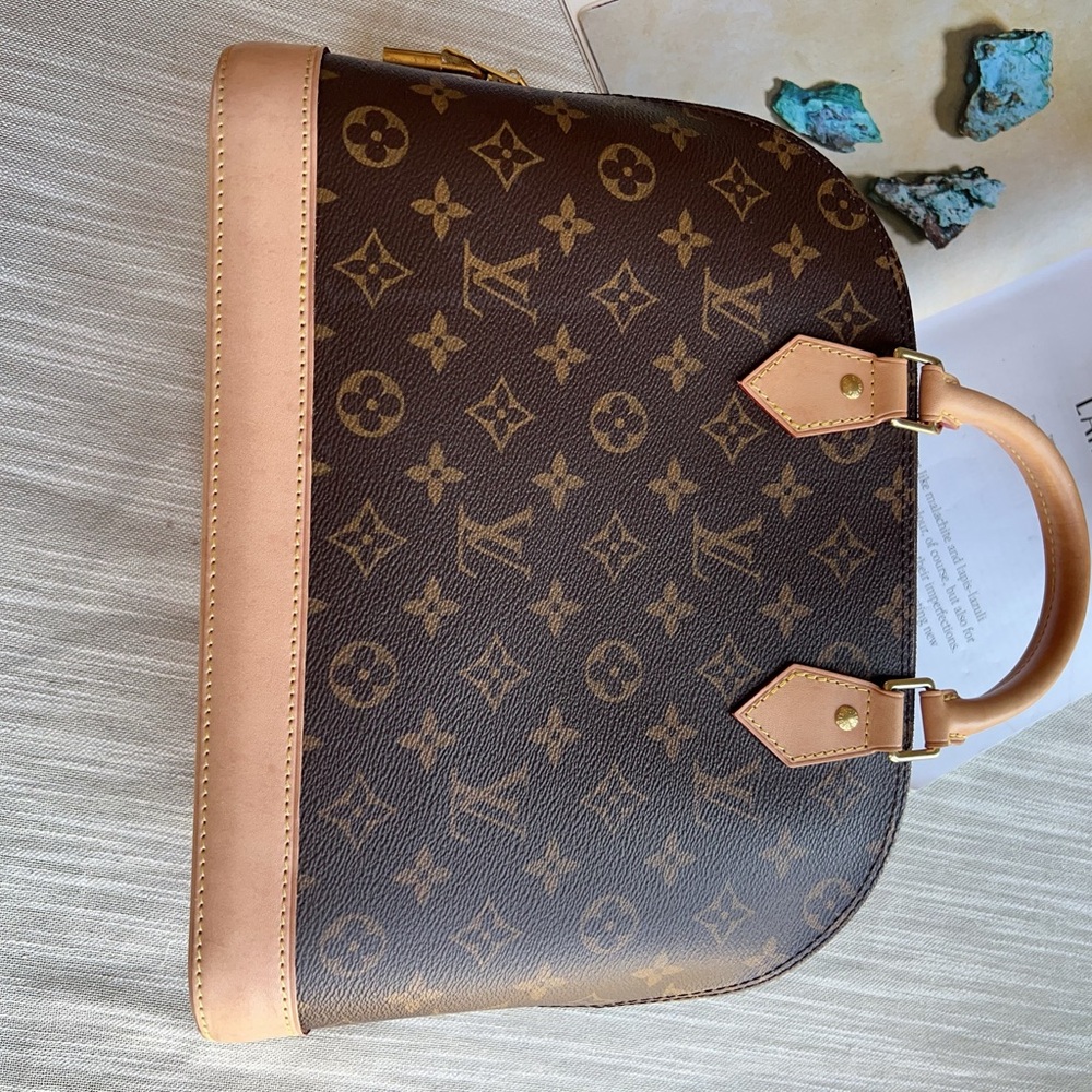 Louis Vuitton Monogram Satchel with Tan Accents - Picture 5 of 7